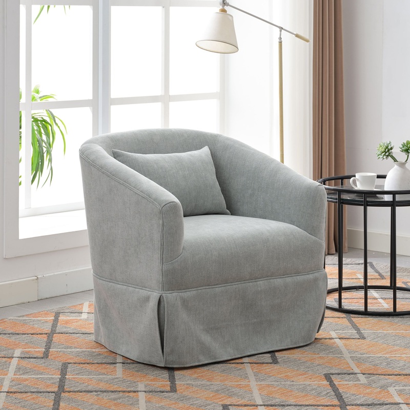 degree Swivel Accent Armchair Linen Blend Orange MINT GREEN