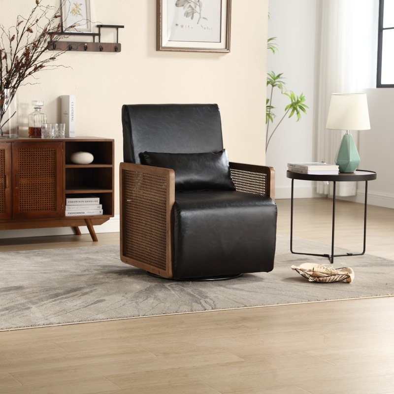 Modern Comfortable Upholstered Accent Chair/ PU Leather Chair for Living Room, Bedroom