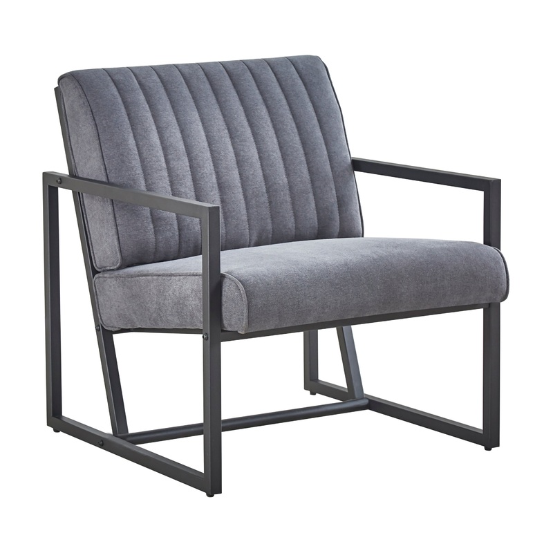Modern design high quality fabric (GREY)+ steel armchair, for Kitchen, Dining, Bedroom, Living Room