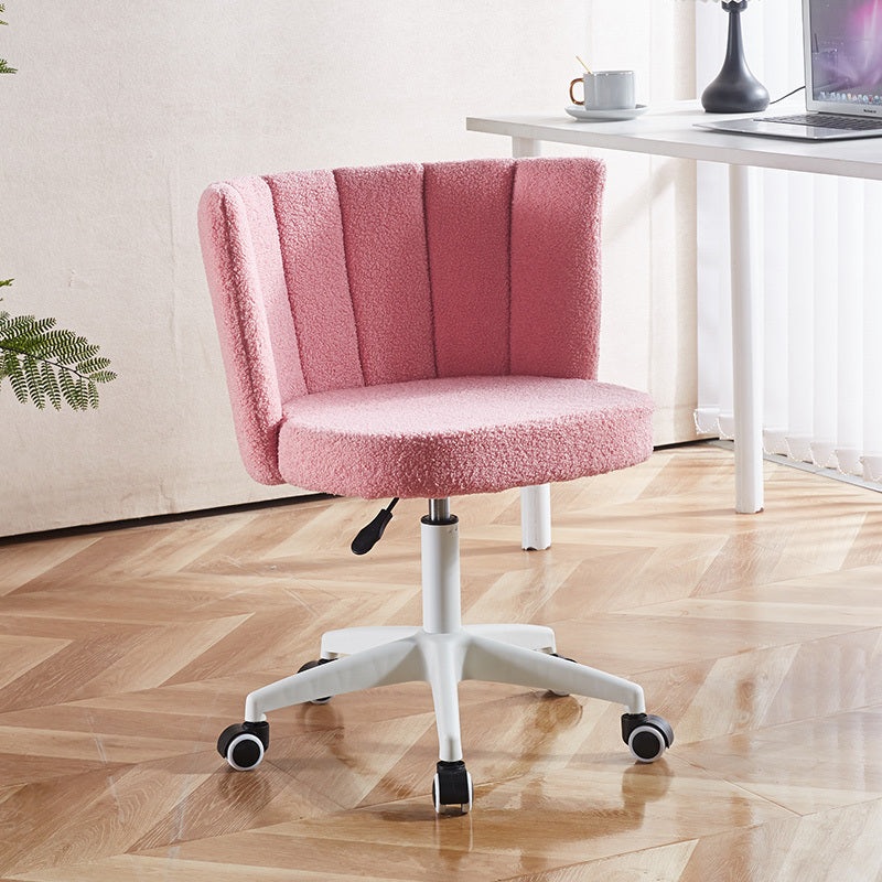set of 1,Home Office Chair,Fluffy Fuzzy Comfortable Makeup Vanity Chair, Swivel Desk Chair Height Adjustable Dressing Chair for Bedroom