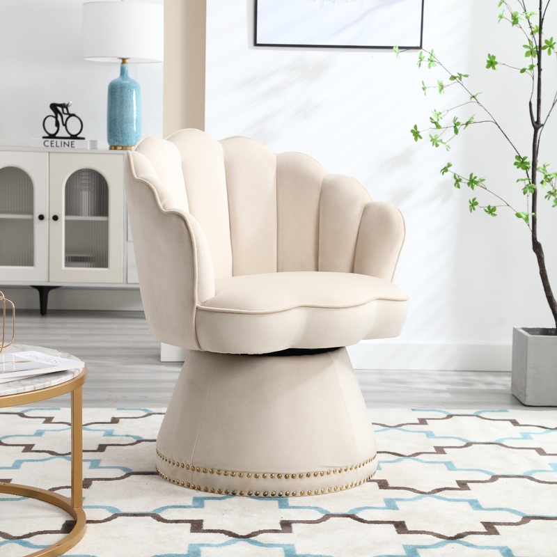 Swivel Barrel Chair, Comfy Round Accent Sofa Chair for Living Room, 360 Degree Swivel Barrel Club Chair, Leisure Arm Chair for Nursery, Hotel, Bedroom, Office, Lounge