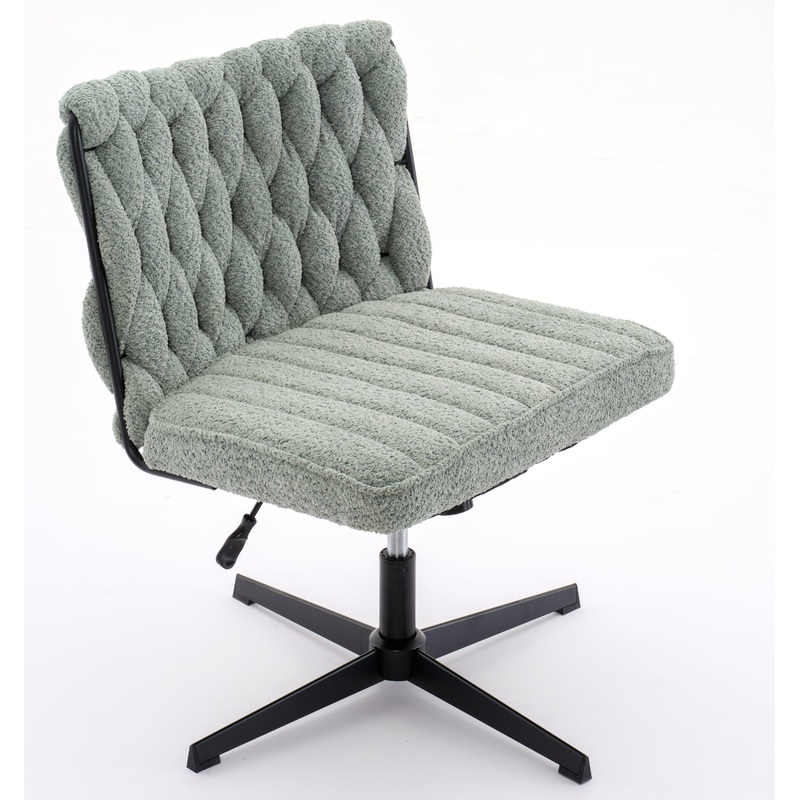 Armless Office Desk Chair No Wheels, GREEN