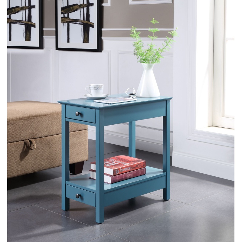 Byzad Side Table (USB Charging Dock), Teal