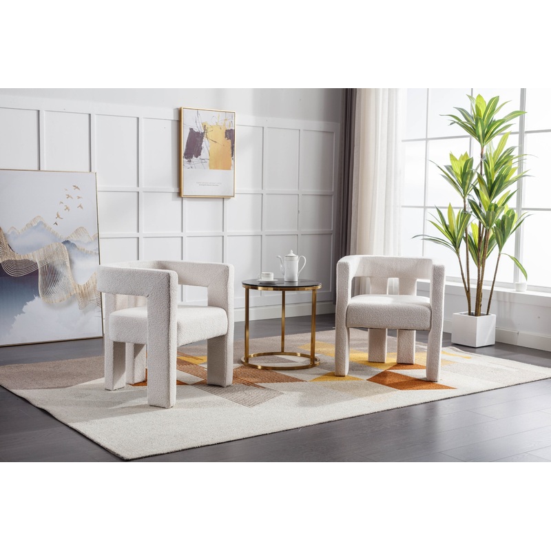 Contemporary Designed Fabric Upholstered Accent/Dining Chair /Barrel Side Chairs Kitchen Armchair for Living Room 2PC/SET