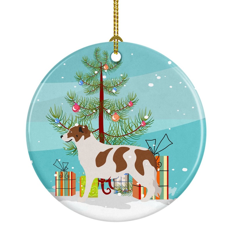 Aidi Atlas Mountain Dog Christmas Ornament - Round Ceramic Ornament  Artist-Designed Keepsake Decoration BB8496CO1