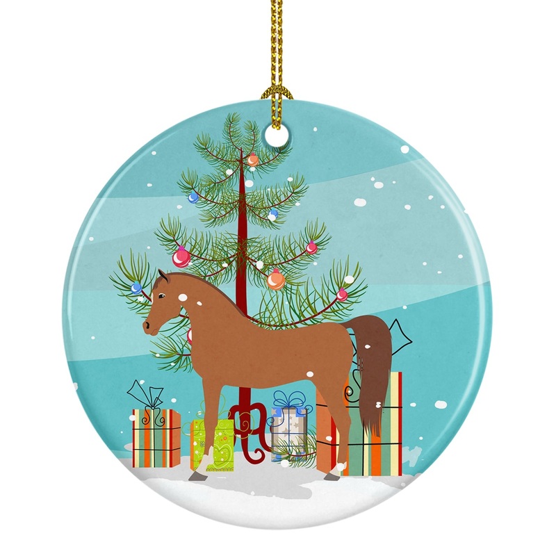 Arabian Horse Christmas Ornament - Round Ceramic Ornament  Artist-Designed Keepsake Decoration BB9278CO1