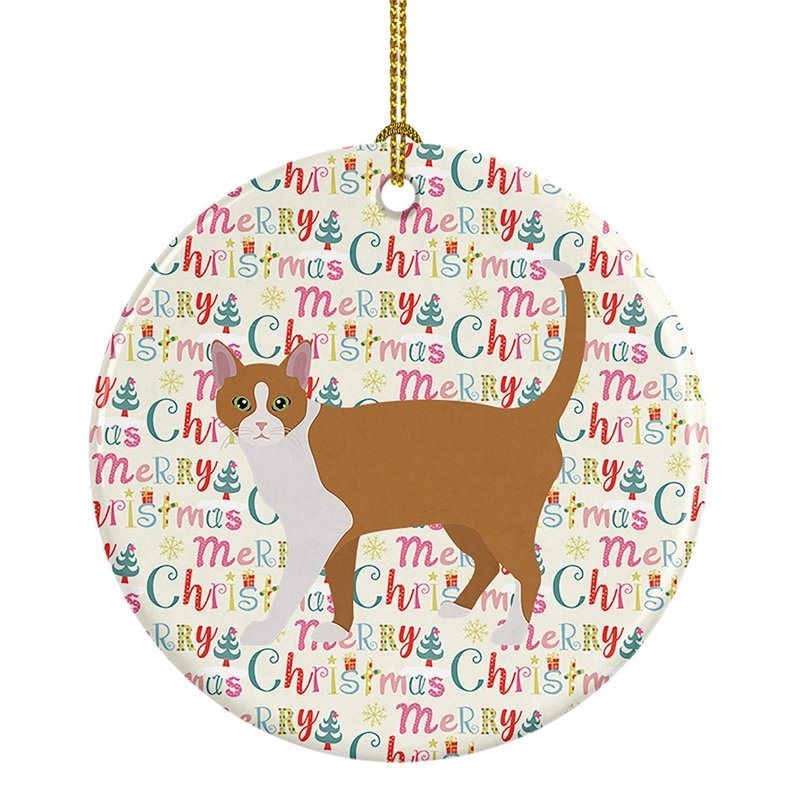 Brazilian Shorthair Cat Christmas Ceramic Ornament