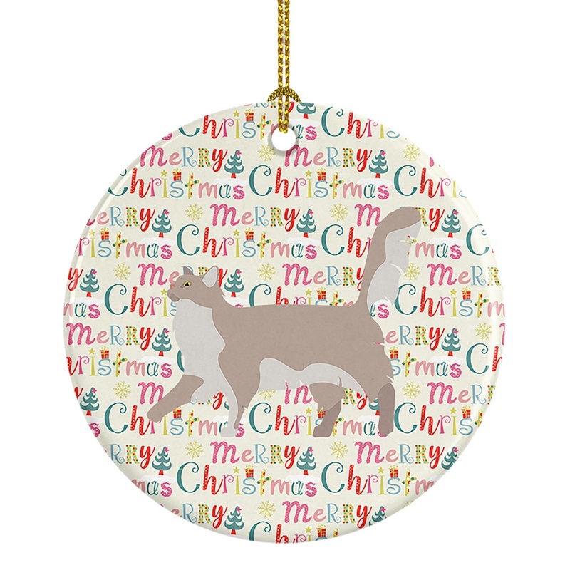 Chantilly Tiffany Cat Christmas Ceramic Ornament