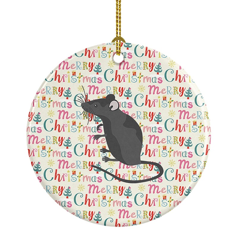 Satin Mouse Christmas Ceramic Ornament