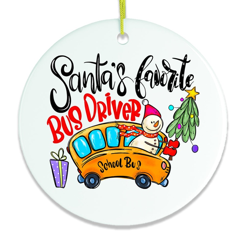 School Bus Driver Santas Favorite Christmas Ornament