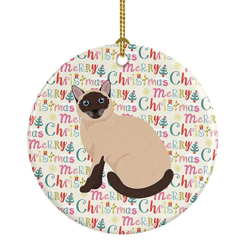 Siamese Traditional Cat Christmas Ceramic Ornament