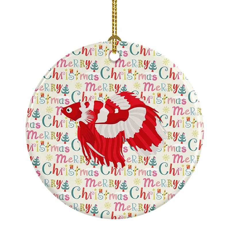 Veil Tail Betta Christmas Ceramic Ornament