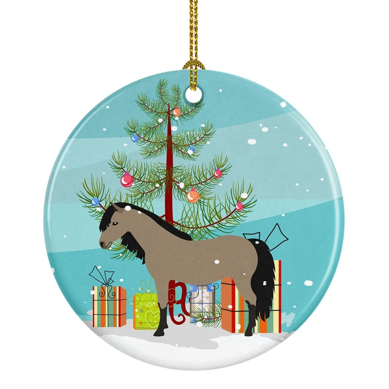 Welsh Pony Horse Christmas Ornament - Round Ceramic Ornament  Artist-Designed Keepsake Decoration BB9277CO1