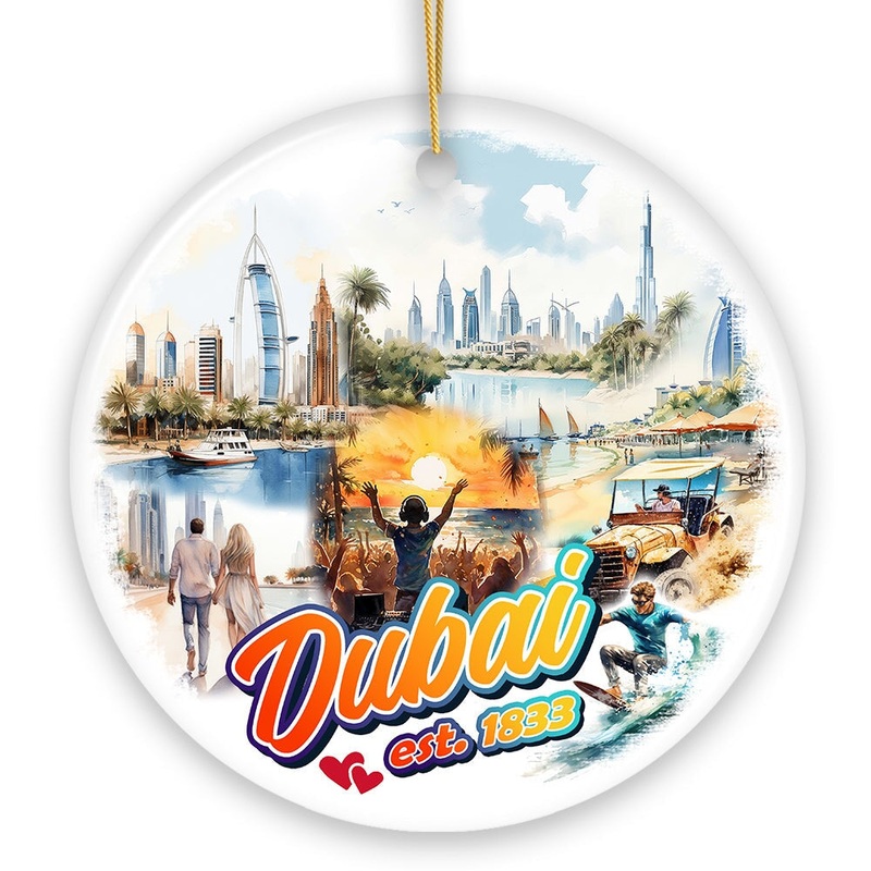 Artistic Dubai Cultural Christmas Ornament, Keepsake Souvenir and Gift