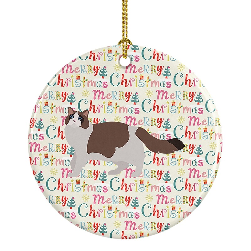 Ragdoll #3 Cat Christmas Ceramic Ornament