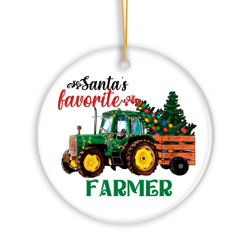Santas Favorite Farmer Christmas Ornament, Farm Themed Gift