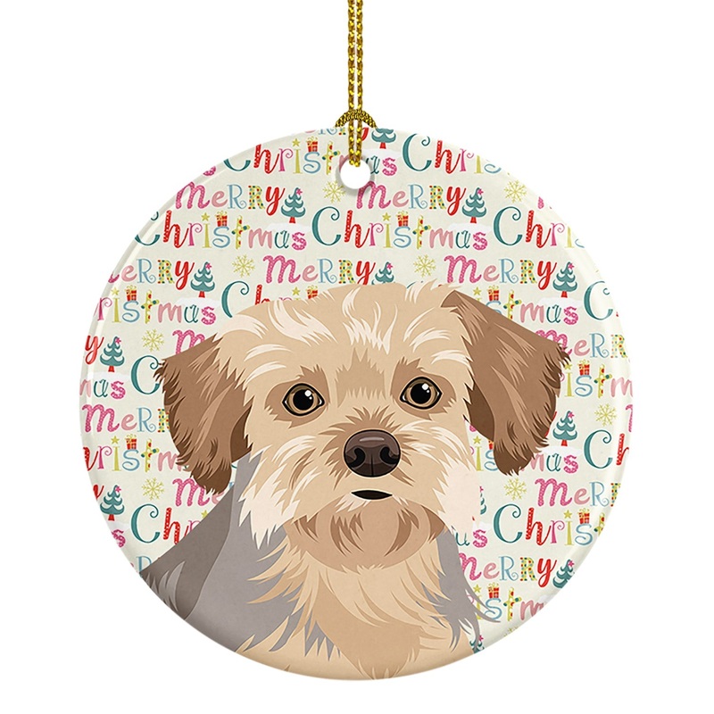 Yorkie Blue and Tan #1 Christmas Ceramic Ornament