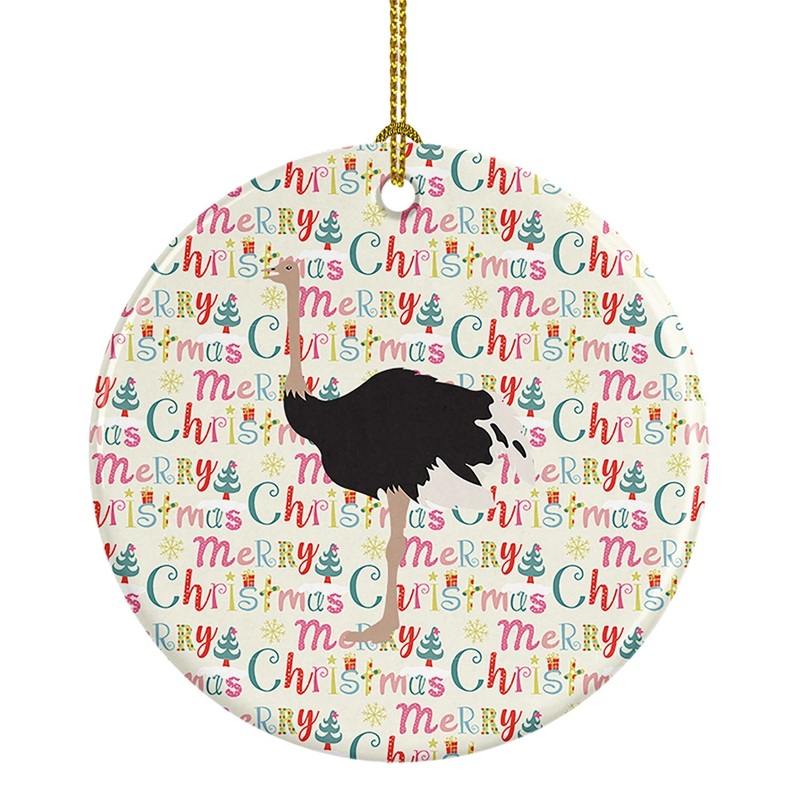 Common Ostrich Christmas Ceramic Ornament