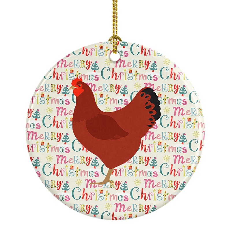 New Hampshire Red Chicken Christmas Ceramic Ornament