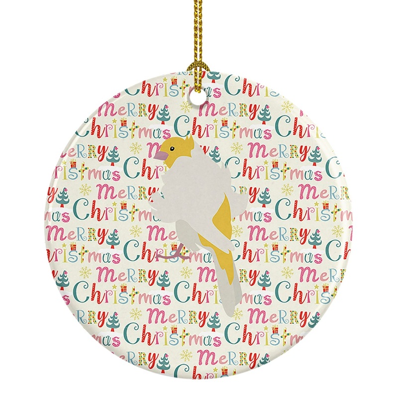 Parisian Trumpeter Canary Christmas Ceramic Ornament