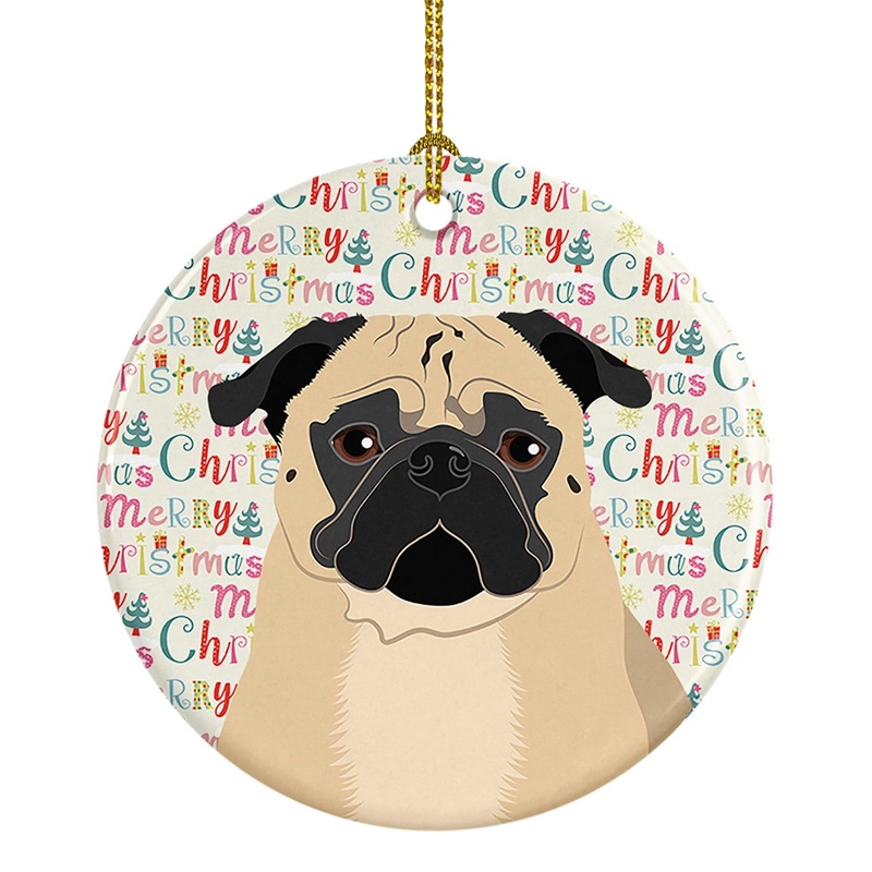 Pug Fawn #1 Christmas Ceramic Ornament