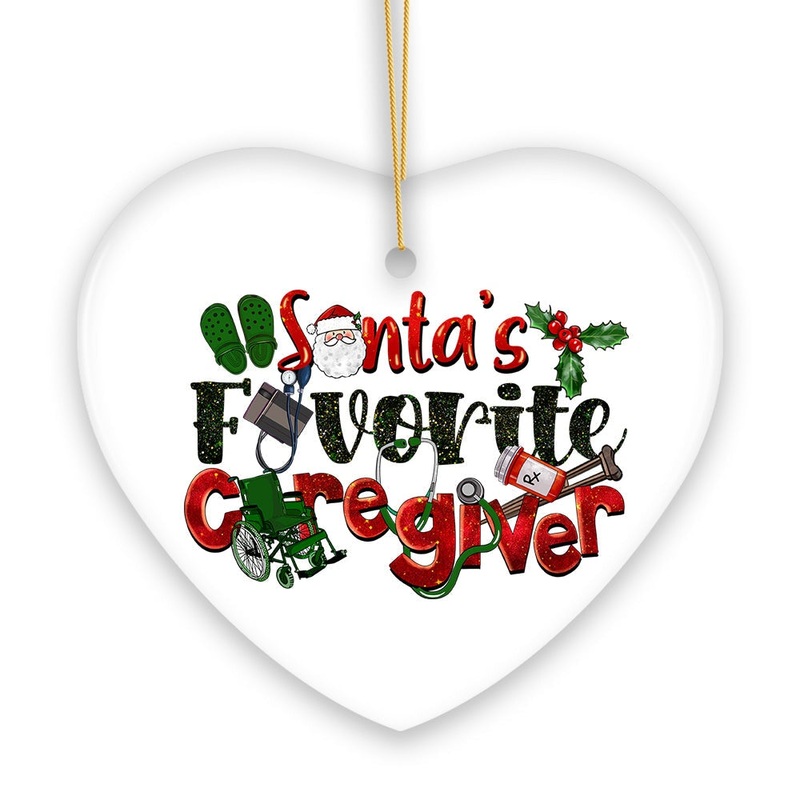Santas Favorite Caregiver Christmas Ornament, Appreciation Gift Charm for Nanny