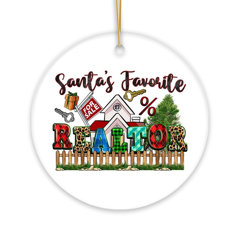 Santas Favorite Realtor Christmas Ornament, Real Estate Agent Gift