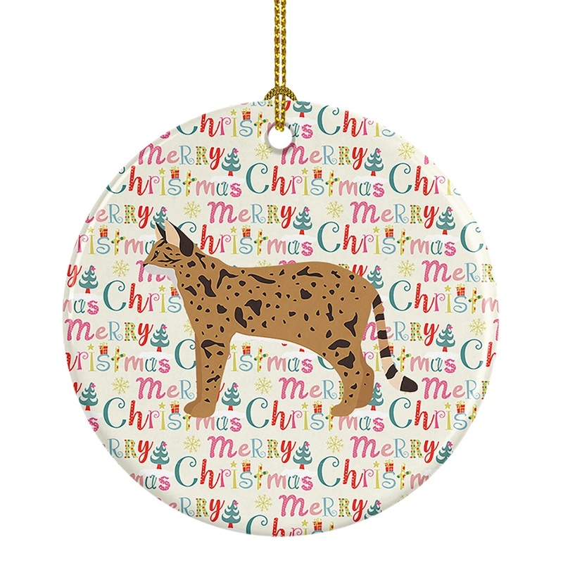 Savannah #2 Cat Christmas Ceramic Ornament
