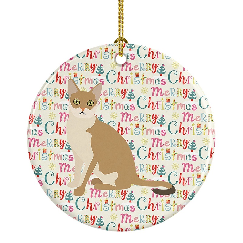 Singapura Cat Christmas Ceramic Ornament