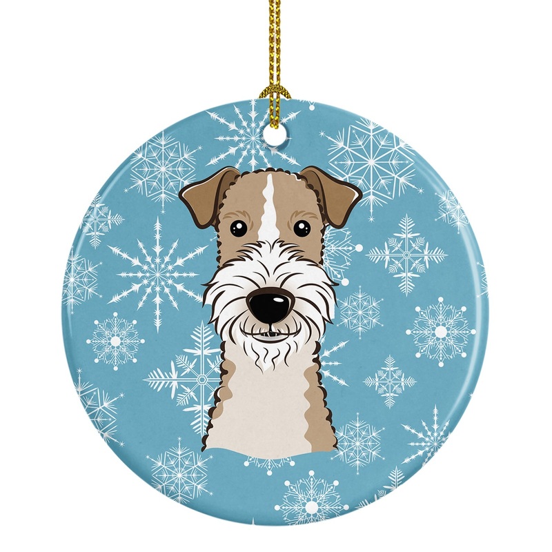 Snowflake Wire Haired Fox Terrier Ceramic Ornament BB1681CO1