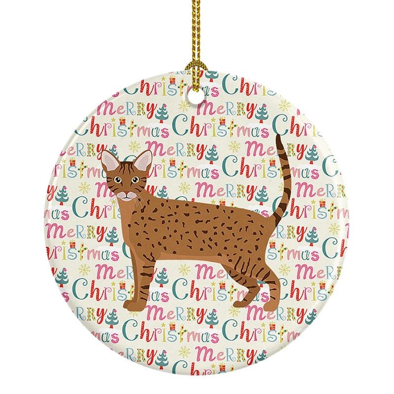 Ocicat Cat Christmas Ceramic Ornament