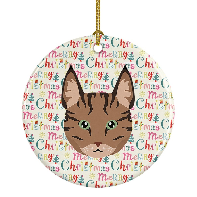 Pixie Bob Cat Christmas Ceramic Ornament
