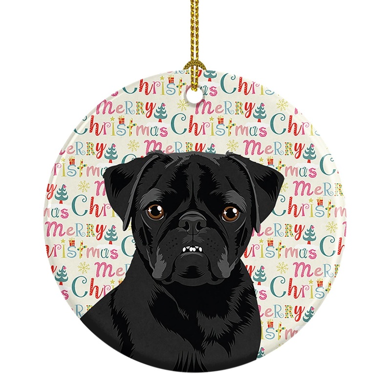 Pug Black #2 Christmas Ceramic Ornament