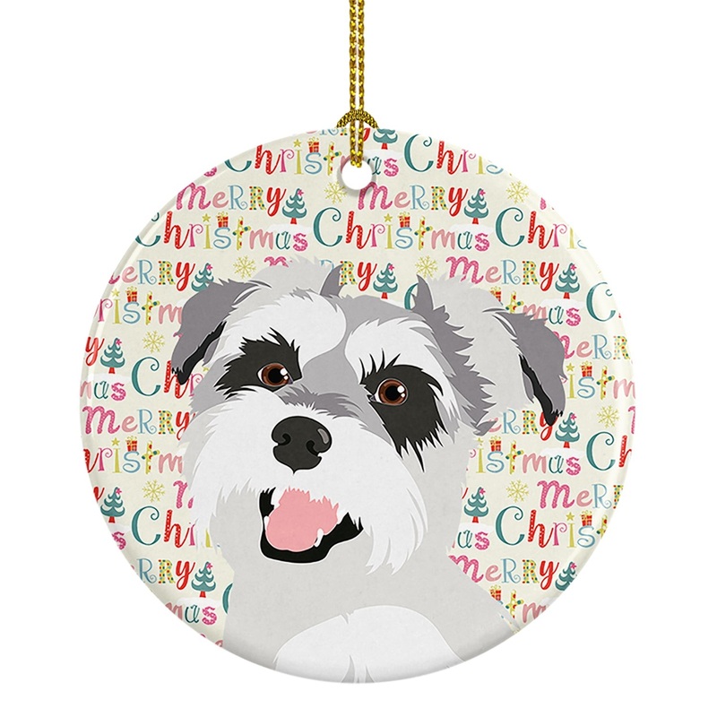 Schnauzer Salt and Pepper #2 Christmas Ceramic Ornament