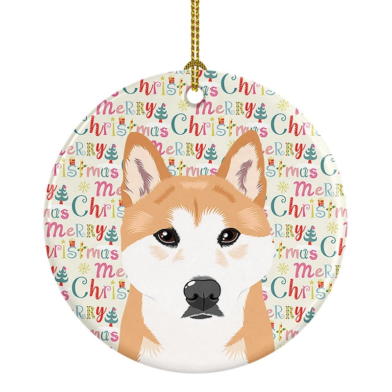 Shiba Inu Red #1 Christmas Ceramic Ornament