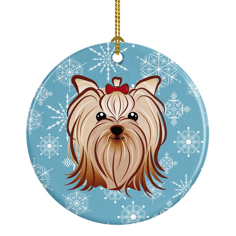 Snowflake Yorkie Yorkishire Terrier Ceramic Ornament BB1638CO1