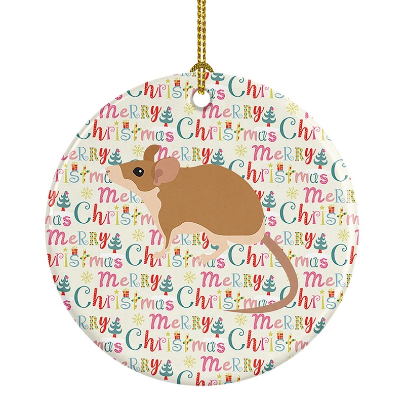 Spiny Mouse Christmas Ceramic Ornament