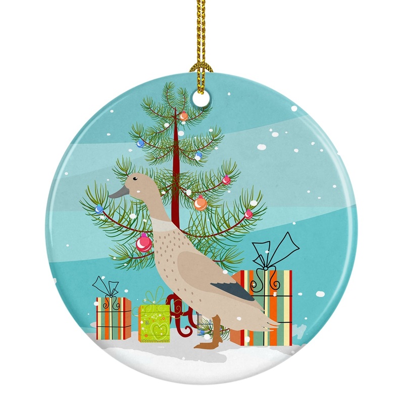 West Harlequin Duck Christmas Ornament - Round Ceramic Ornament  Artist-Designed Keepsake Decoration BB9225CO1