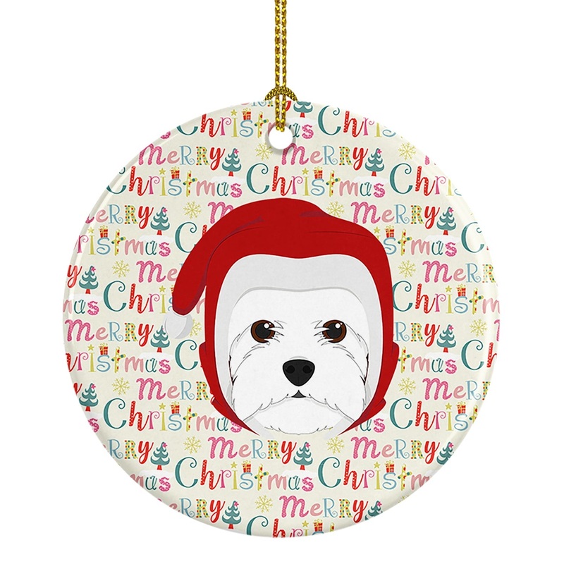 Westie Merry Christmas Ceramic Ornament