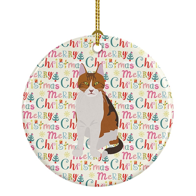 Aegean Cat Christmas Ceramic Ornament