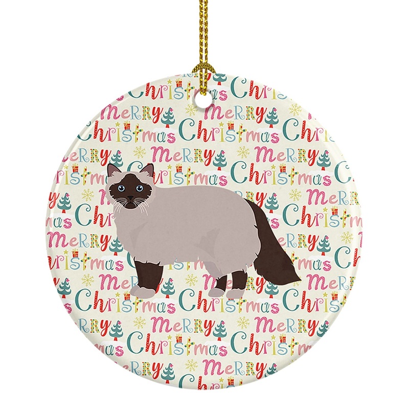 Birman Cat Christmas Ceramic Ornament