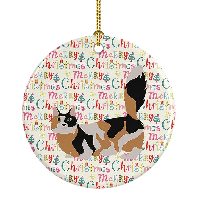 Munchkin #3 Cat Christmas Ceramic Ornament