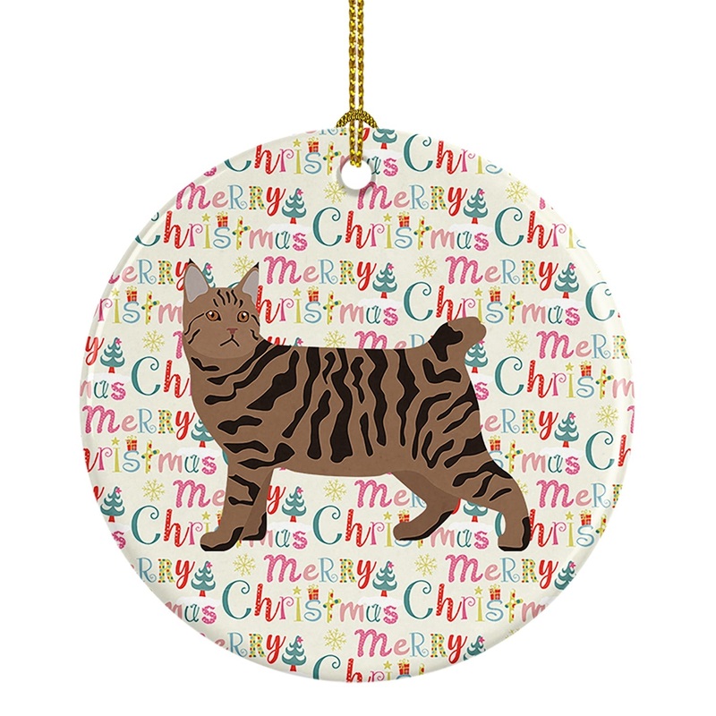 Pixie Bob #3 Cat Christmas Ceramic Ornament