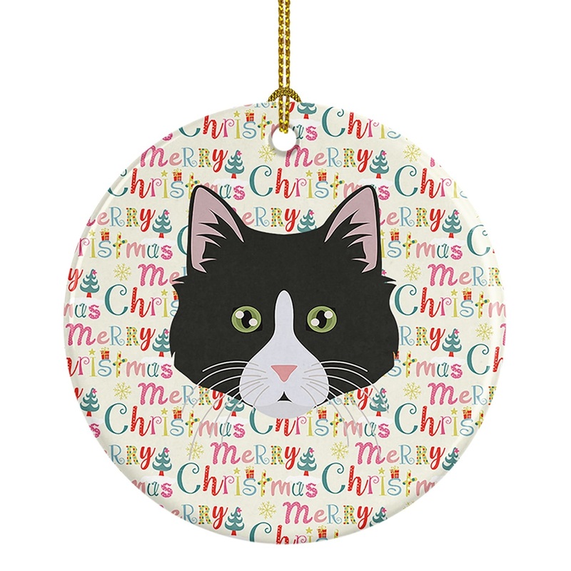 Siberian Forest Cat Christmas Ceramic Ornament