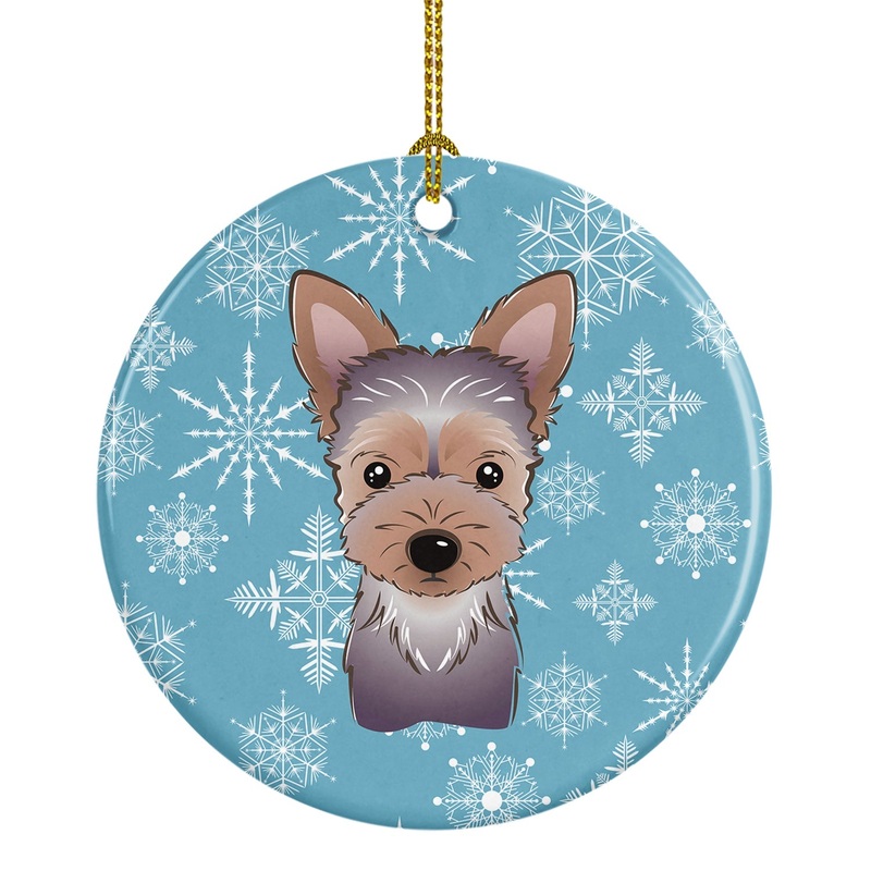 Snowflake Yorkie Puppy Ceramic Ornament BB1666CO1