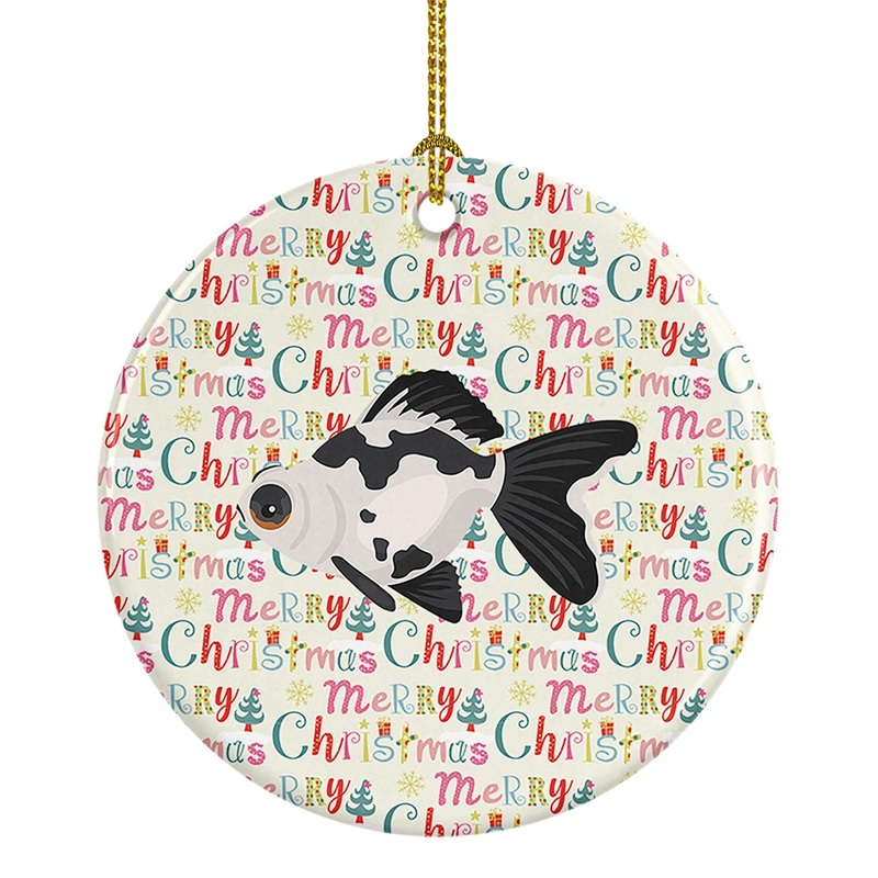 Telescope Eye Goldfish Christmas Ceramic Ornament