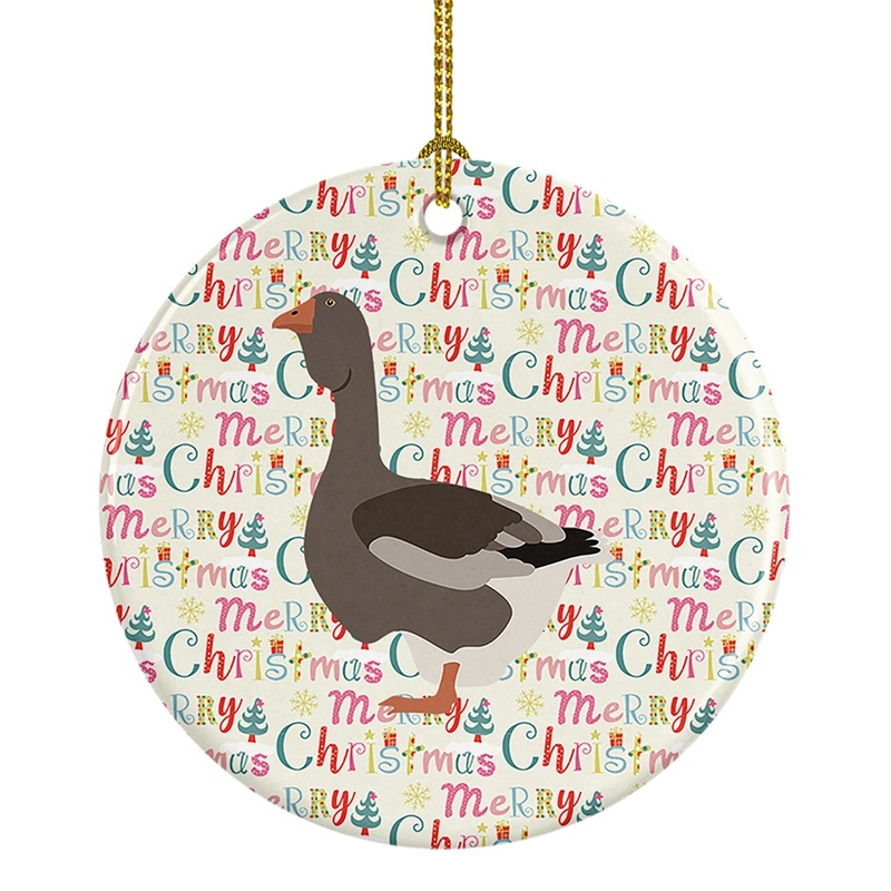 Toulouse Goose Christmas Ceramic Ornament