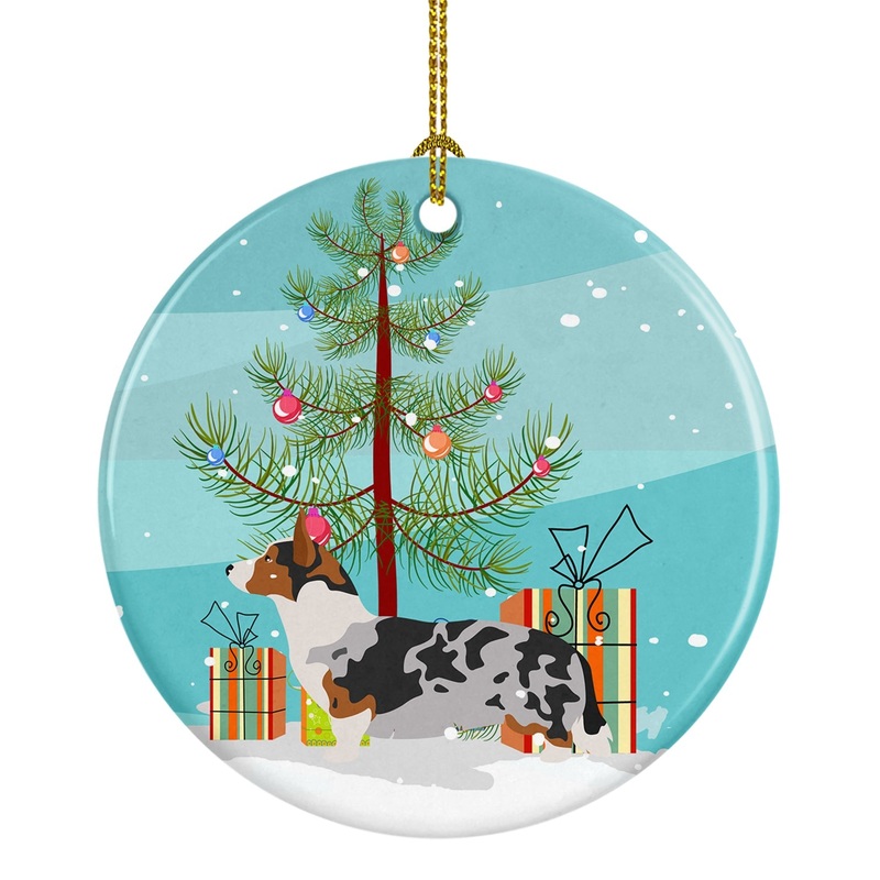 Welsh Corgi Cardigan Christmas Ornament - Round Ceramic Ornament  Artist-Designed Keepsake Decoration BB8475CO1