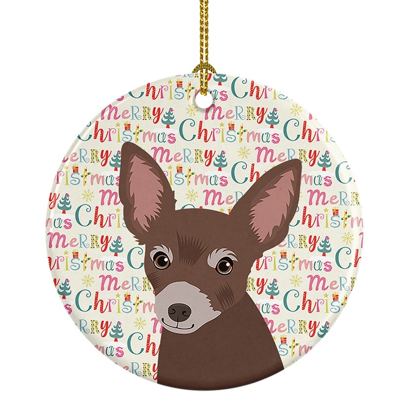 Chihuahua Chocolate #2 Christmas Ceramic Ornament