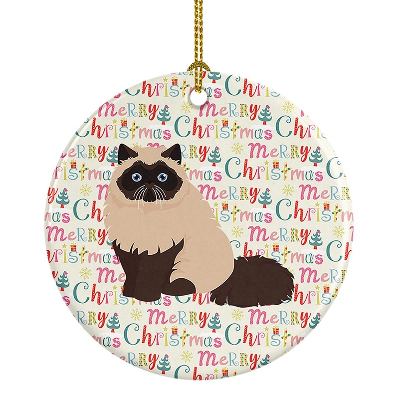 Colorpoint Persian Hymalayan Cat Christmas Ceramic Ornament